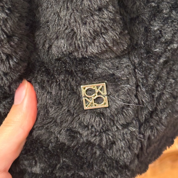 Calvin Klein zip up Black Sherpa fleece zip up sweatshirts (size medium) - Picture 2 of 4